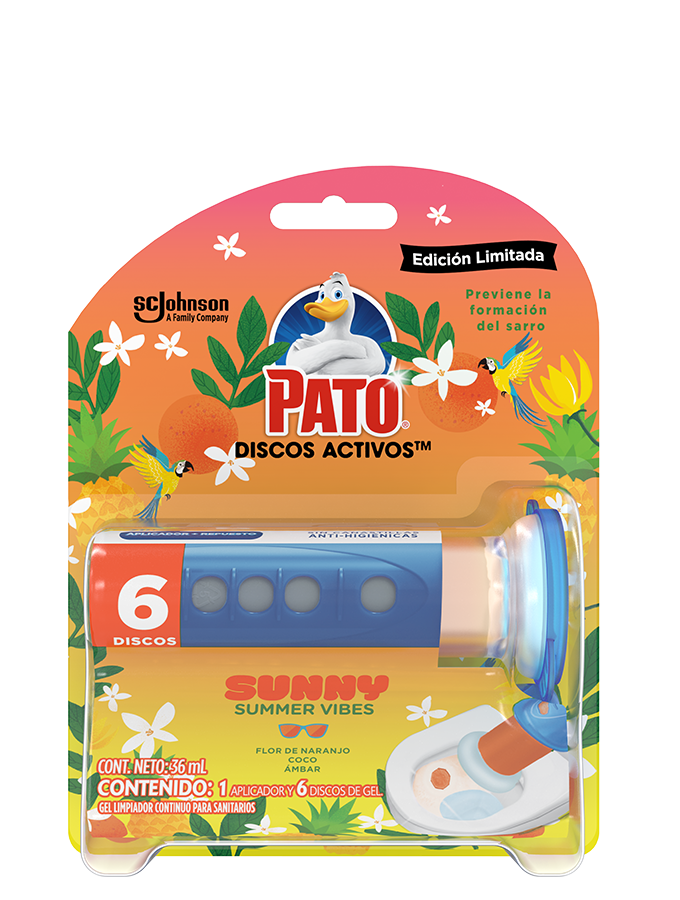 4 Pack Pato Discos Activos Para Inodoro Gel Limpiado 6pz C/u